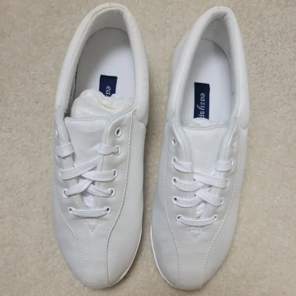 NWOT/B Easy Spirit 10D White AP1 Lace Up Walking Sneaker Shoe Textile - Picture 7 of 15